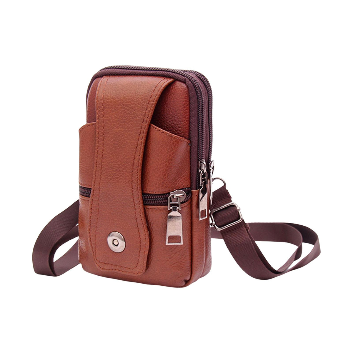 Maxbell Waist Bag Pouch Fanny Pack Waterproof for Running Men Fishing Yellow Brown