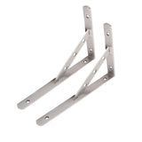 Max 1 Pair Stainless Steel L Shaped Wall Shelf Bracket Rack Support 10 inch