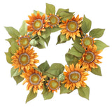 Max Autumn Simulated Fabric Sunflower Wreath Garland Door Wall Decor  Yellow