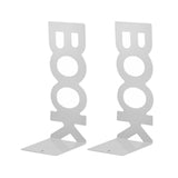 Maxbell 2 Pieces Metal Bookends Non Skid Book Stoppers for Stationery Desk School