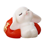 Maxbell Cartoon Rabbit Statue Animal Model Desk Ornament for Office Home Decor 2.6cmx3.7cm