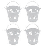 Max Maxb 4pcs/set White Mini Metal Iron Buckets Pail Style Gift Box DIY Party Decor
