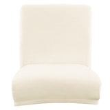 Max Stretch Short Low Back Chair Cover Bar Counter Stool Slipcover Creamy