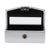 Max Leather Lipstick Case Holder Storage Box mirror Purse Pocket Silver