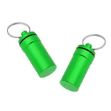 Maxbell 2 Pieces Mini Portable Waterproof Pill Capsule Box Container Pendant Green