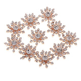 Maxbell 10 Crystal Flatback Rhinestone Buttons Flower Diamante Charms Embellishments