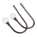 Max 2Pcs Curtain Tieback Hooks U Tie Backs for Voiles Curtain Holdback Black