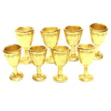 Maxbell 8x Wine Glass Goblet Simulation Furniture for Miniature Dollhouse Accs Gold