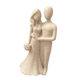 Maxbell Couple Statue Resin Couple Figurine Couple Sculpture Art for Valentine's Day Beige Flower