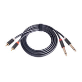 Maxbell Dual RCA to Dual 6.35mm Audio Cable Male to Male Solid for Elertronic Qrgan 1.5M