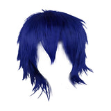 Maxbell Cosplay Short Wig Heat Resistant Spiky for Costume Men Cosplayer Blue
