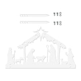 Maxbell Nativity Scene Silhouette Metal Nativity Religious Figure for Lawn Patio 30cmx19cm White
