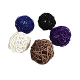 Maxbell 5 Pcs Wicker Rattan Ball Ornaments for Home Wedding Party Hanging Decor dark