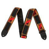 Maxbell Guitar Strap Thickening Embroidered widening Polyester for Bass Acoustic Black Red