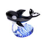 Maxbell Glass Whale Sculpture Animal Table Display Figures for Home Office Versatile Style B