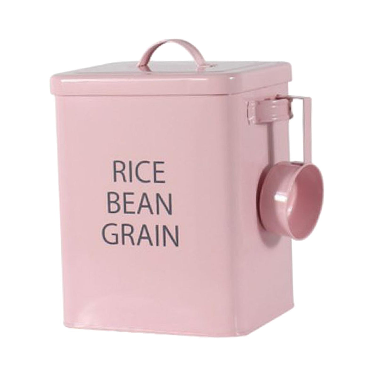 Maxbell Flour Storage Bucket and Measuring Scoop Rice Bucket for beans Cereal Pink
