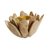 Maxbell Wood Censer Nordic Style Flower Shaped Cone Burner for Bedroom SPA Decor Beige