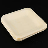 Max 10pcs Wooden Plates Disposable Wedding Birthday Party Tableware 115x115mm
