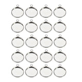Maxbell 20Pc 10mm Silver Round Pendant Blank Cabochon Base Setting Trays DIY Jewelry