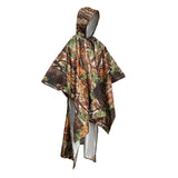 Maxbell Rain Poncho Coat Reusable Tarp Lightweight Shelter for Adult Unisex Outdoor Brown
