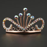 Max Glitter Rhinestone Drop Crown Tiara Comb Wedding Prom Hair Costume Rose Gold