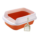 Maxbell Cat Litter Box Potty Toilet Removable Large Pet Litter Tray Easy to Clean Large Orange