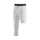 Maxbell Mens Athletic Pants Workout Leggings for Basketball Training Fitness L White Left Short