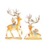 Maxbell Deer Statues Nordic Style Reindeer Figurines for Fireplace Bedroom Decor Orange