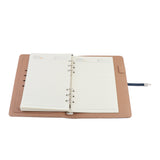 Max A5 Size Leather Notebook Loose Leaf Memo Diary Notebook with Buckle  Blue