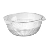 Maxbell Kitchen Colander Container with One Handle Large for Cleaning Washing Fruit White