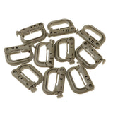 Maxbell 10pcs D-ring tactical molle Locking webbing buckle carabiner Climbing hook Mud
