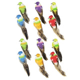 Max 12Pcs Artificial Foam Feather Birds Crafts Home Garden Decor with Claw