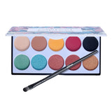 Maxbell 10 Color Matte&Shimmering Eyeshadow Palette Eye Shadow Makeup with Brush