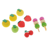 Max 16Pcs Fruits Pencil Erasers Kids School Stationery Supplies Xmas Party Gifts