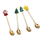 Maxbell 4 Pieces Christmas Coffee Spoon Stainless Steel for Wedding