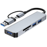 Maxbell 5 in 1 USB3.0 & USB C Hub USB3.0 & USB C to USB Adapter for PC Keyboard