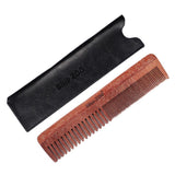 Max Maxb Double sides Wood Mustache Beard Comb Hair Comb with Case for Men Care Black