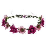 Max Women Boho Flower Crown Headband Garland Purple