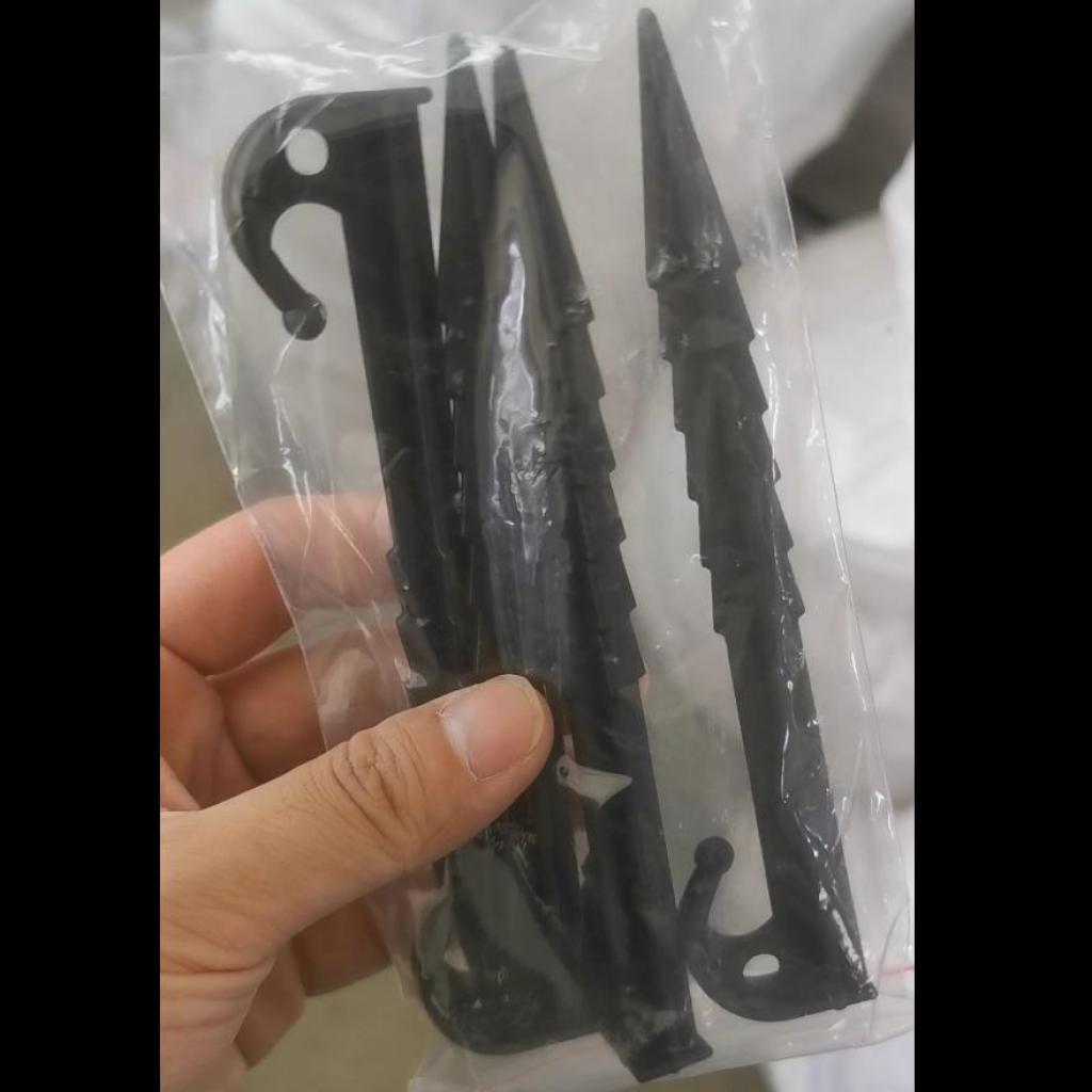 Maxbell 10 Pieces Tent Stakes Tarp Pegs Ground Nails Reusable for Camping Canopy Black