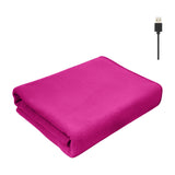 Maxbell Heated Throw Heating Warm Cape Multipurpose for Elderly Outside Travel Rose Red