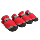 Maxbell 4 Pcs Pet Dog Shoes Boots Anti-Slip Waterproof Pet Paw Protector Dog Shoes  Red-S