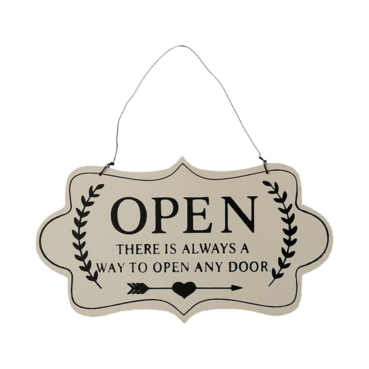Max Wooden Open and Close Signs Double Sided Door Hanging Plaque White