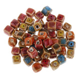 Max 50 Pieces Flower Glaze Ceramic Beads Porcelain Bead for DIY Bracelet 8mm