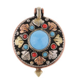 Max Turquoise Gaudencio Antique Vintage Necklace Pendant Jewelry Accessory Blue