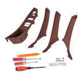 Max Maxb 4PCS Door Handle Window Switch Panel Interior Button Frame for BMW Red Brown