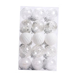 Maxbell 30 Large Christmas Ball Ornaments Baubles for New Year Xmas Holiday white