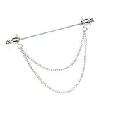 Maxbell Brooch Tassel Chain Clip Clothes Accessories Lapel Pin Brooches Pins Gift Argent