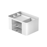 Maxbell Pen Holder Office Desk Organizer with Drawers Measure 7.6x5.5x4inch Portable White