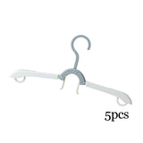 Maxbell Adjustable Foldable Clothes Hanger Clothespin for Underwear Scarf Gray White