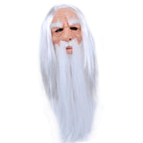 Maxbell Latex Mask Human Wrinkle Face Mask for Cosplay Party Fancy Dress whit Hair